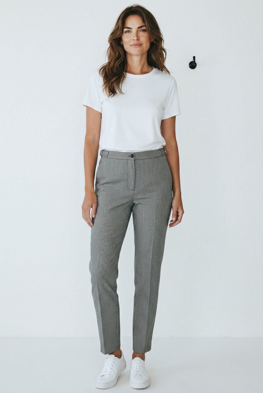 L/10 Pants Trouser Preppy Academia Dark Officecore Houndstooth 90's vintage 29.5